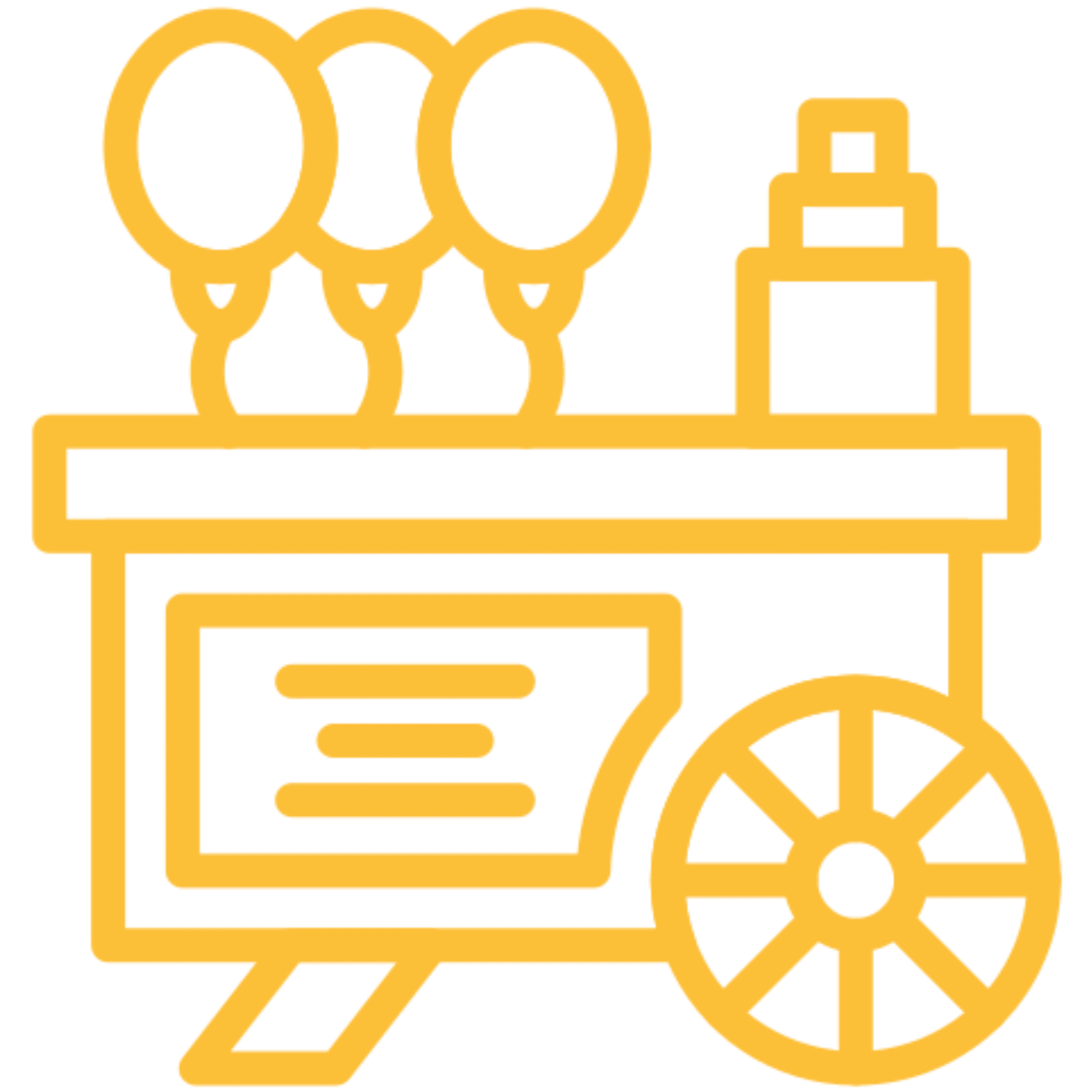 Popcorn cart with balloons icon