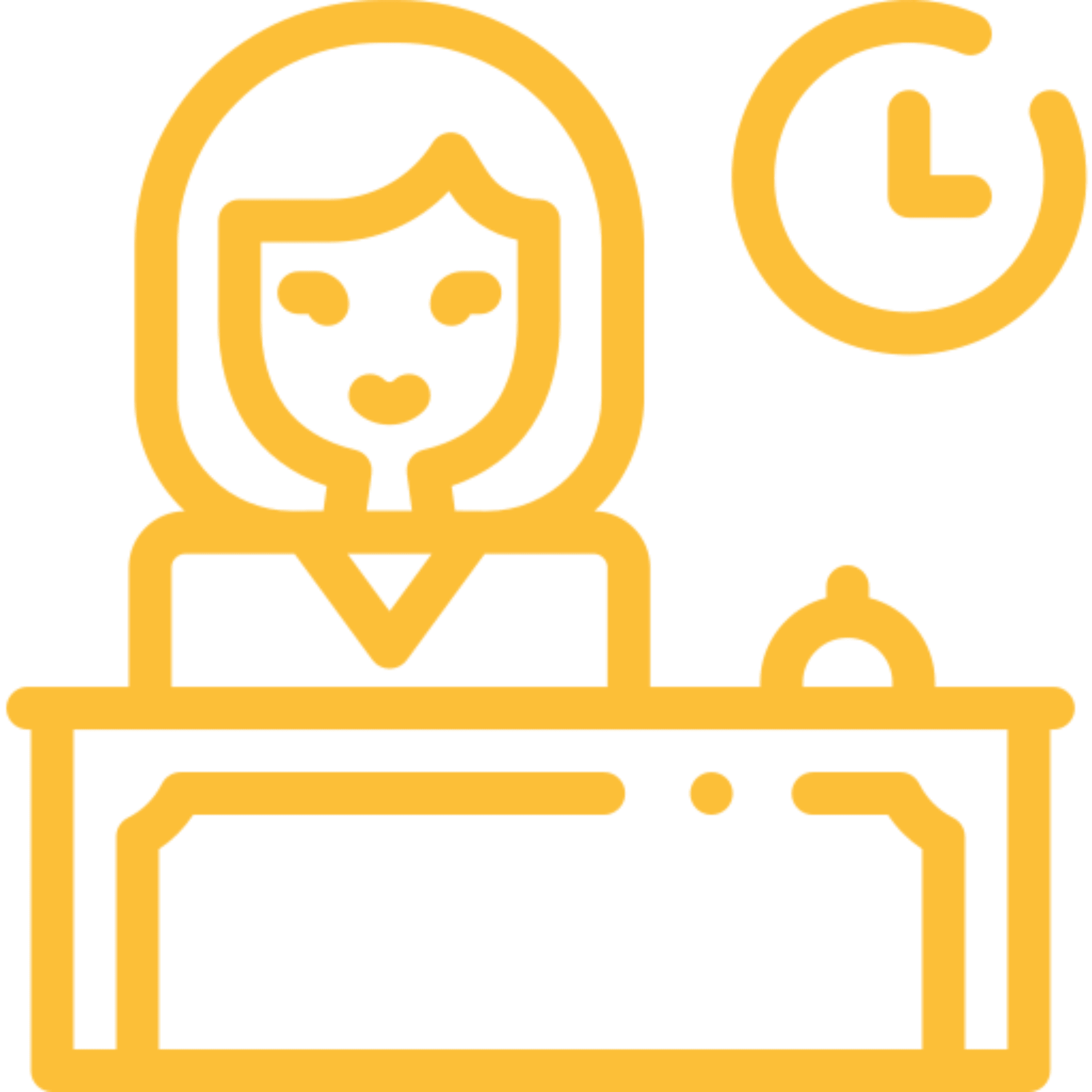Receptionist icon with clock